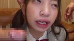 asian deepthroat video: Deepthroat cock sucking with Japanese schoolgirl