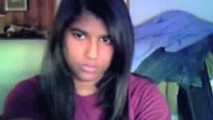 cute indian video: Cute Indian Chick Strips And Plays Alone