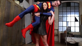superhero video: Superhero Superman Battles and Is Defeated By The Goddess