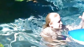 swimming video: Spy on u Neighbors Exposed Daughter Swimming Naked and Playing in the Pool