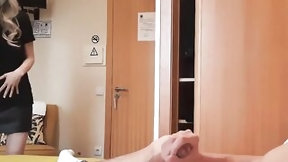 dick flash video: I pull out my rod in front of a hotel maid and that babe acquiesced to jerk me off.