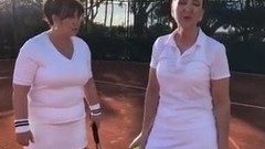 tennis video: Victoria Derbyshire and Colleen Nolan Tennis