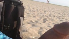 flasher video: nude beach huge cock cums while people watch for 5 minutes