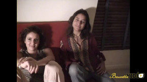 arab amateur video: Michaelle and Emilie, two little arab girls in sensual threesome