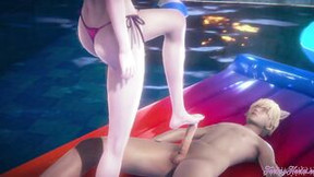 asian cartoon video: LOL League of Legeds Animated 3D- Jinx Rough sex into a pool - Japanese eastern manga animated game porn