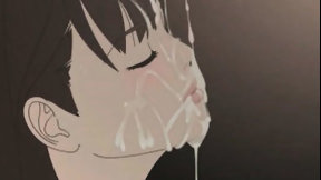 japanese animation video: Hentai sex game Huge bukkake on Japanese schoolgirl
