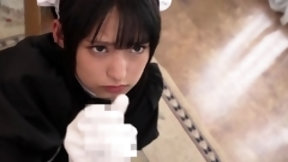 japanese teen pov video: Amateur brunette teen blowjob and cumshot