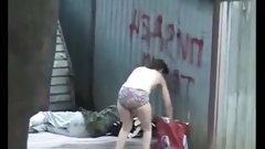 homeless video: Russian homeless fuck outdoor