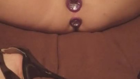 buttplug video: Pussy and butt plugged all day waiting for my camera man