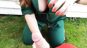 norwegian video: Farmer women finger fucked vagina and giving fellatio to farmer inside rainwear