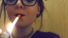 cigarette video: Babygirl_goth Red lipstick SFW Smoking