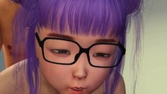 asian 3d video: Japanese amature teen nerd schoolgirl in glasses getting fucked in the candy room