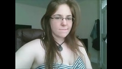 fat teen video: Fat teen in glasses masturbates on webcam