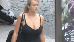 street video: The best amateur compilation of busty girls walking on the street
