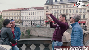 tourist video: GERMAN HORNY GIRLS PICK UP GUY IN PUBLIC AND FUCK HIM HOME