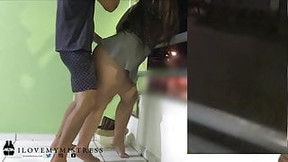balcony video: Public Sex on the Balcony end up in anal squirt