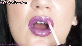 lipstick video: Beauty Purple Lipstick Application Tease