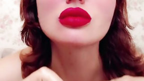 lipstick video: Swollen Lips from Lengthy Sucking off and fresh Lipstick