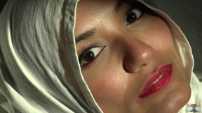 arab and white video: Beautiful Eyes White Hijab Arab Girl
