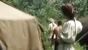 jungle video: Nasty whore wants to blows a rod in the jungle