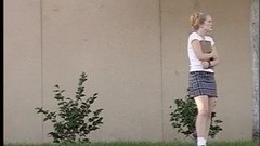 lesbian teacher video: Blonde and redhead lick toy and cum