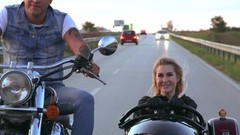 biker video: Blondie thanking a hunk of meat for the ride
