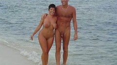 nudist video: Sexy amateur exhibitionist couples compilation on the beach