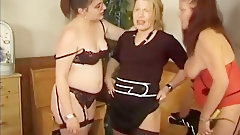 lesbian slave video: granny Mistress training mature lesbian slave