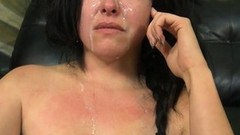 gagging video: Hot pornstar throat gag with facial