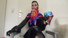satin video: Scarf Queen: Cum on my satin scarf and lick it clean!