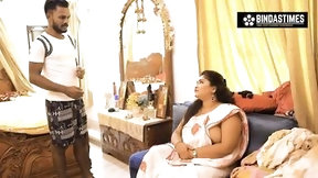 indian mom video: Desi Virgin Boy Learns How to Fuck by His Super Big Boobs Milf Stepmom (Hindi Audio)