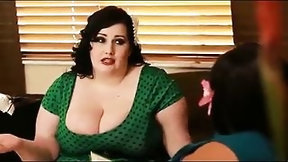 bbw in threesome video: Two beautiful plumpers with giant tits