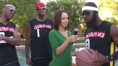 basketball video: Hot Reporter Gang-Banged by Basketball Team