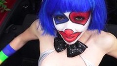 clown video: Petite teen clown fucking outdoor