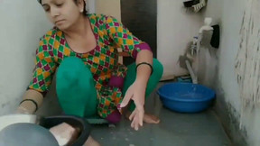 aged indian video: Mom cleaning House