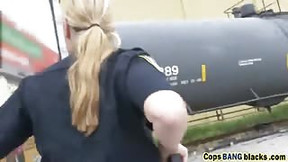 police woman video: Naughty female police officers prefer huge black rods