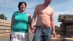 ugly video: Ugly grandma with 1 inch nipples fucked outdoors