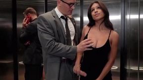 elevator video: Autumn Falls Cheats in Elevator in Office (Latina, big tits, public)