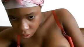 black girl video: Big dark areolas on this black girl