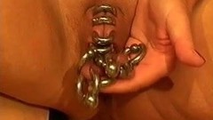 piercing video: Heavy piercing CBR rings in this slave MILF pussy Heidi