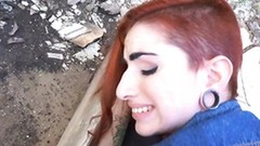 italian anal sex video: Tattooed italian slut gets her virgin plump bum fuck in a deserted lot