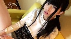 asian teen pov video: Asian girlfriend fingering her snatch pov