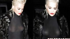 nipple slip video: Rita Ora Nude Celebrity Compilation