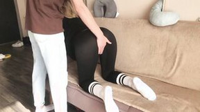 socks video: Goddess school girl made a fellatio and was boned into a