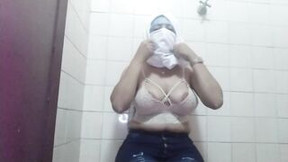 arab mature video: Real Arab into Hijabi and Niqab Masturbates and Squirting Soak Creamy Snatch to Intense Orgasm