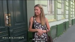 czech amateur video: Blonde amateur fucks for cash outdoor POV