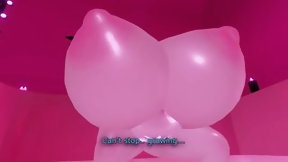 inflatable video: Bathroom breast and belly expansion