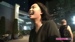 street video: Pretty young Thai hooker picked up off the street & creampie