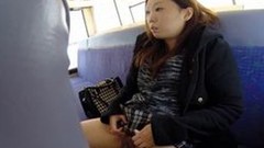 asian in public video: Japanese secretly pisses while riding in public transport