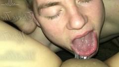 creampie eating video: Eating The Neighbors Cum Out Of My Wife - Cuckold Creampie Cleanup
